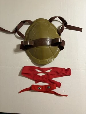 TMNT Tortugas Ninja Adolescentes Mutantes Cubierta Trasera Niños Disfraz Máscara Roja Rafael Foto 1 de 4