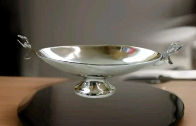 Designer Schale Aluminium Hirsch Geweih Obstschale silber Landhaus Tafelaufsatz  - Bild 1 von 4