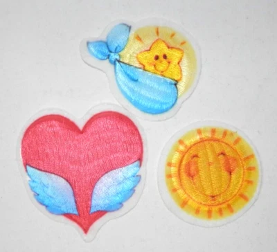 Vintage Care Bear Patch Lot • Belly Badges Funshine Baby Tugs Swiftheart New NOS - Image 1 of 4