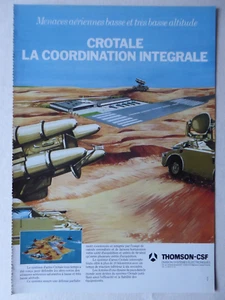 1983 PUB THOMSON CSF SYSTEME CROTALE DEFENSE ANTI AERIENNE FRENCH AD - Picture 1 of 2