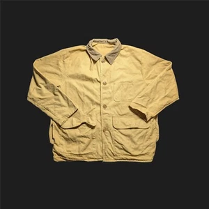 Vintage Canvas Hunting Jacket Full Button Corduroy Collar Men's Outerwear - Picture 1 of 6