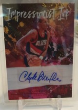 2020-21 Panini Court Kings Impressionist Ink Clyde Drexler Auto 14/49