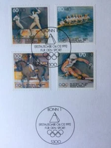 BUND 1992 SATZ FÜR DEN SPORT OLYMPISCHE SPORTARTEN mit Ersttagsstempel - Bild 1 von 1