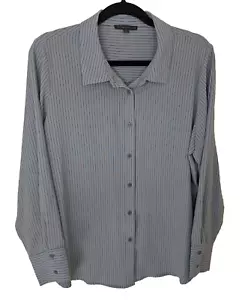Adrianna Papell Button Down Hemd gestreift Langarm Kragen Large - Bild 1 von 8