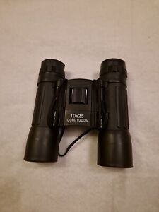 Binoculars 10x25 Compact Lightweight Pocket Black With Straps Bird Watching