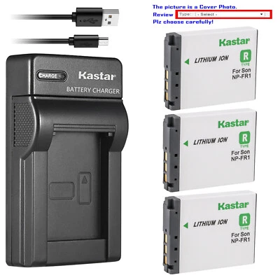 Kastar Battery Slim Charger for Sony NP-FR1 & Sony Cyber-Shot DSC-T30 Camera