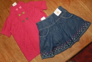 Denim Skort Set 1pc Red Knit Top School Cotton Gymboree Girl size 5 New - Picture 1 of 5