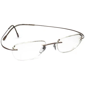 Silhouette Eyeglasses 7799 40 6102 Must Collection Shiny Brown Rimless 48-21 160 - Picture 1 of 6