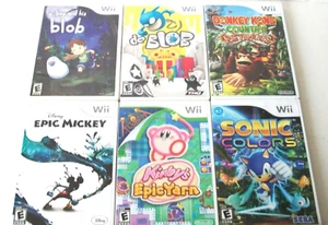 Nintendo Wii Platformer Games Lot Sonic Kirby Donkey Kong Boy de Blob Epic Kids - Picture 1 of 20