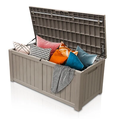 120 Gallon Deck Box Storage Outdoor Patio Chest Organizer Furniture Garden Bench - Image 1 of 4