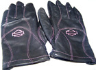 Harley Davidson Black Pink Women’s Soft Leather Riding Gloves Size Small