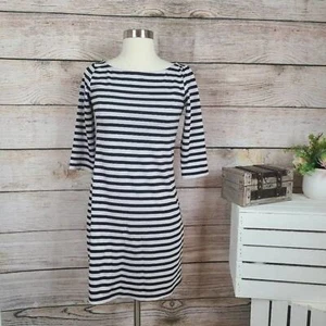 Abito donna Leota a righe tubino taglia XS nero bianco mini manica 3/4 scollo barca - Foto 1 di 3