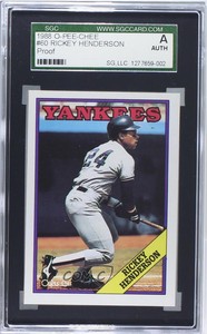 1988 O-Pee-Chee Blank Back Rickey Henderson #60 SGC Authentic HOF