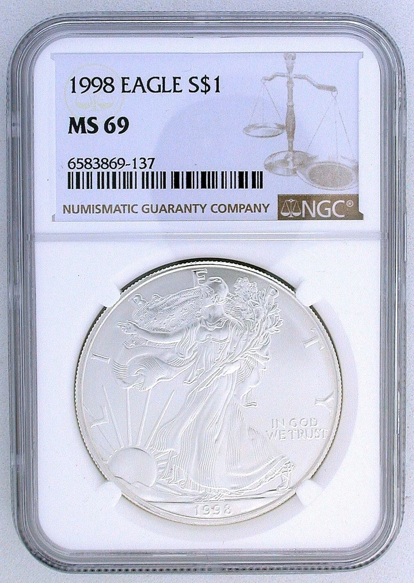 American Eagle MS 69 Graded 1998 Silver Bullion Coins for sale | eBay