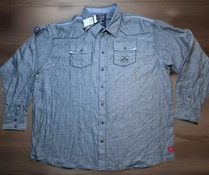 COOGI Luxe Dress Shirt Men’s 6XL Melbourne Embroidered NWT $122 Button Up Gray - Picture 1 of 10