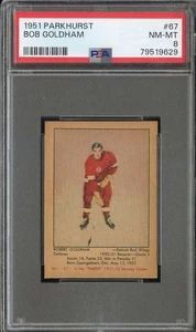 1951-52 PARKHURST #67 BOB GOLDHAM PSA 8 (RC) RED WINGS CENTERED *CC0117 - Picture 1 of 2