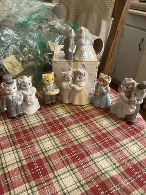 Kitty Cucumber Ceramic Decorative Figures Wedding Collection. Lot Of 6 - Image 1 of 4