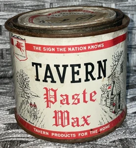 Vintage Tavern Paste Wax 1 lb Can Socony Vacuum Mobil Pegasus Made in USA - Used - Picture 1 of 8