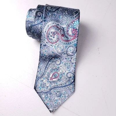Corbata retro de cachemira plateada con estampado de estrellas dobles para hombre Y2K ropa llamativa Foto 1 de 4