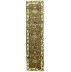 Hand-Knotted Kitchen Oushak Chobi Hallway Runner Rug Floral Style Carpet 3X10 ft - Picture 1 of 15