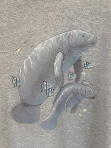 Sudadera De Colección 3D Texturizada Manatí Madre y pantorrilla Cuello Redondo Gris Talla XL - Imagen 1 de 10