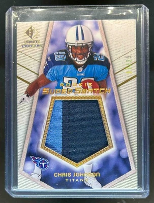 2008 SP Rookie Threads Chris Johnson Super Swatch Gold Holofoil 25 Patch RC #/25 - Image 1 of 2