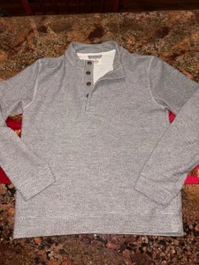 Marine Layer  Textured Pullover Sweatshirt 1/4 Button Gray Sz m  Casual - Picture 1 of 6