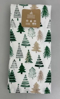 Juego de 3 toallas de cocina Deborah Connolly Designs árboles de Navidad verdes y tostados blancos Foto 1 de 4
