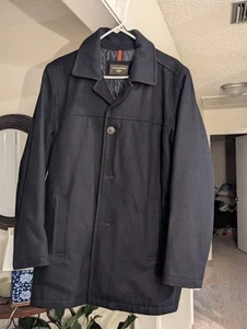 Dockers Pea Coat - Mens Medium Charcoal Wool Blend Fully Lined - Inner Pocket - Picture 1 of 6