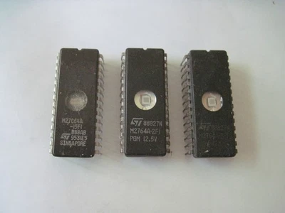 Lot of 3 ST Microelectronics Integrated Circuits, (2) M27C64A-2FI, M27C64A-15FI - Image 1 of 4