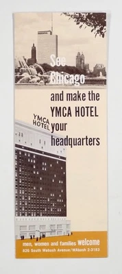 Folleto HOTEL YMCA de Chicago años 60 WABASH AVENUE información turística  Foto 1 de 3