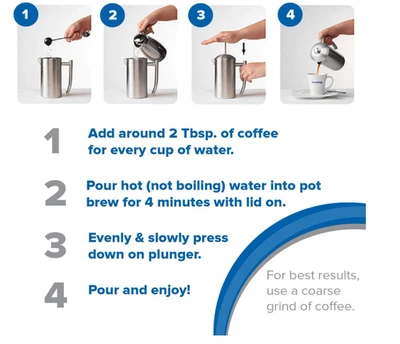 Frieling Doble Pared Acero Inoxidable Prensa Café. Pulido, 23 OZ nuevo Foto 1 de 2