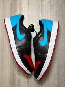 Nike Air Jordan 1 Low Black/Blue/Red UK 9.5 - Picture 1 of 9