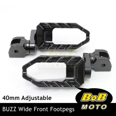 Estriberas anchas delanteras negras inferiores BUZZ 40 mm para Yamaha MT-07 FZ07 13-22 21 20 19 Foto 1 de 4