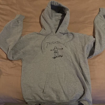 Толстовка с капюшоном толстовка мужская большая серая doodle логотип скейтборд журнал Gonz  - Изображение 1 из 4