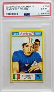 1972 Panini Munchen #260 Francesco Moser Rookie Card RC PSA 6 EX-MT POP2 Cycling