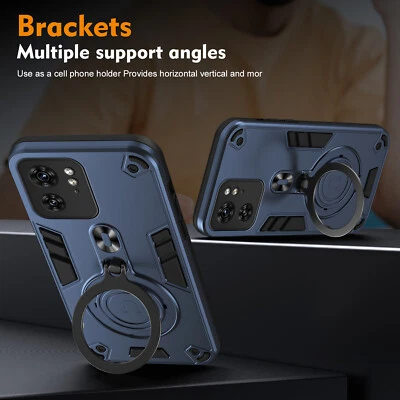 For Motorola Edge (2023), Hybird Armor Ring Holder Stand Magnetic Case Cover - Image 1 of 4