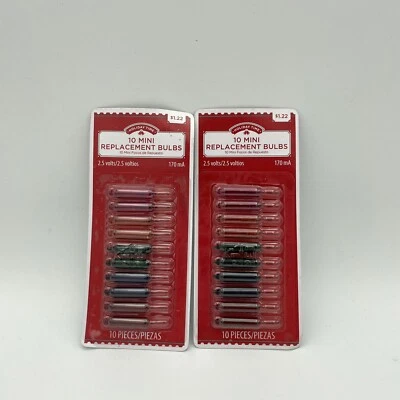 🔥 Holiday Time 2 Packs Of 10 Mini Replacement Bulbs Color 2.5V 170mA Free Ship! - Image 1 of 4