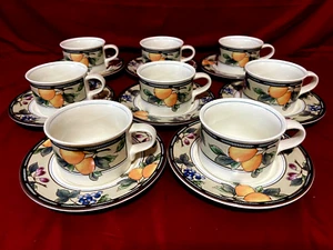 Mikasa Garden Harvest 16 Piece Set Of 8 Each Cups & Saucers - Picture 1 of 2