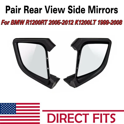 Par de espejos retrovisores laterales para BMW R1200RT 2005-12 K1200LT 1999-08 izquierda + derecha Foto 1 de 4