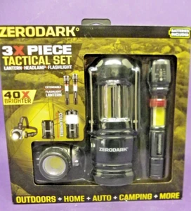 Zero Dark 3 Piece Tactical Set Flashlight Lantern & Headlight New in Box - Picture 1 of 6