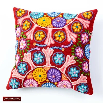 Pillows cover 18X18" handmade - Embroidered Pillow Cover, Throw Accent pillow - Image 1 of 4