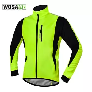 Winter Men's Cycling Jacket Waterproof Windproof Thermal Fleece Bike Jersey - Picture 1 of 39