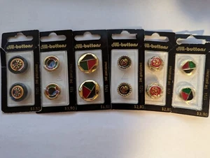 Dill Buttons Lot Of 6. 12 Buttons In Total.Made In Germany. 24k Gold Plated - Picture 1 of 1