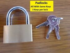 Padlocks x 6 - 40mm (1.5") All Locks Operate With Same Key Keyed Alike - To Pass