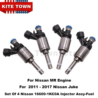 Juego de 4 Inyectores Genuinos Nissan 16600-1KC0A Conjunto-Combustible Para 11-17 Nissan Juke Foto 1 de 4