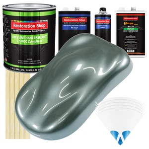 Steel Gray Metallic Gallon Kit Low VOC URETHANE BASECOAT Car Auto Paint Kit - Picture 1 of 5