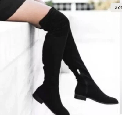 Botas negras por encima de la rodilla Marc Fisher Humor 2 para mujer talla 6 Foto 1 de 3