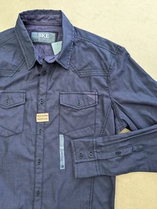 BKE Buckle Herren Langarm Hemd mit Knopfleiste Größe L Indigo Tailored Fit - Bild 1 von 9