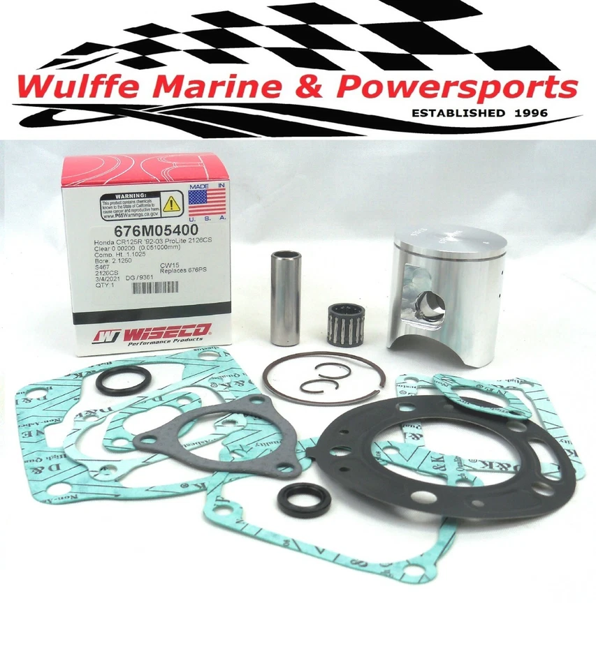 Top End Piston Rebuild Kit Honda CR125 CR125R 1998-99 Wiseco 676M05400 gskts brg - Image 1 of 1